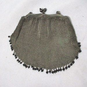 Vintage Antique GERMANY Metal Mesh Evening Bag Clutch Purse